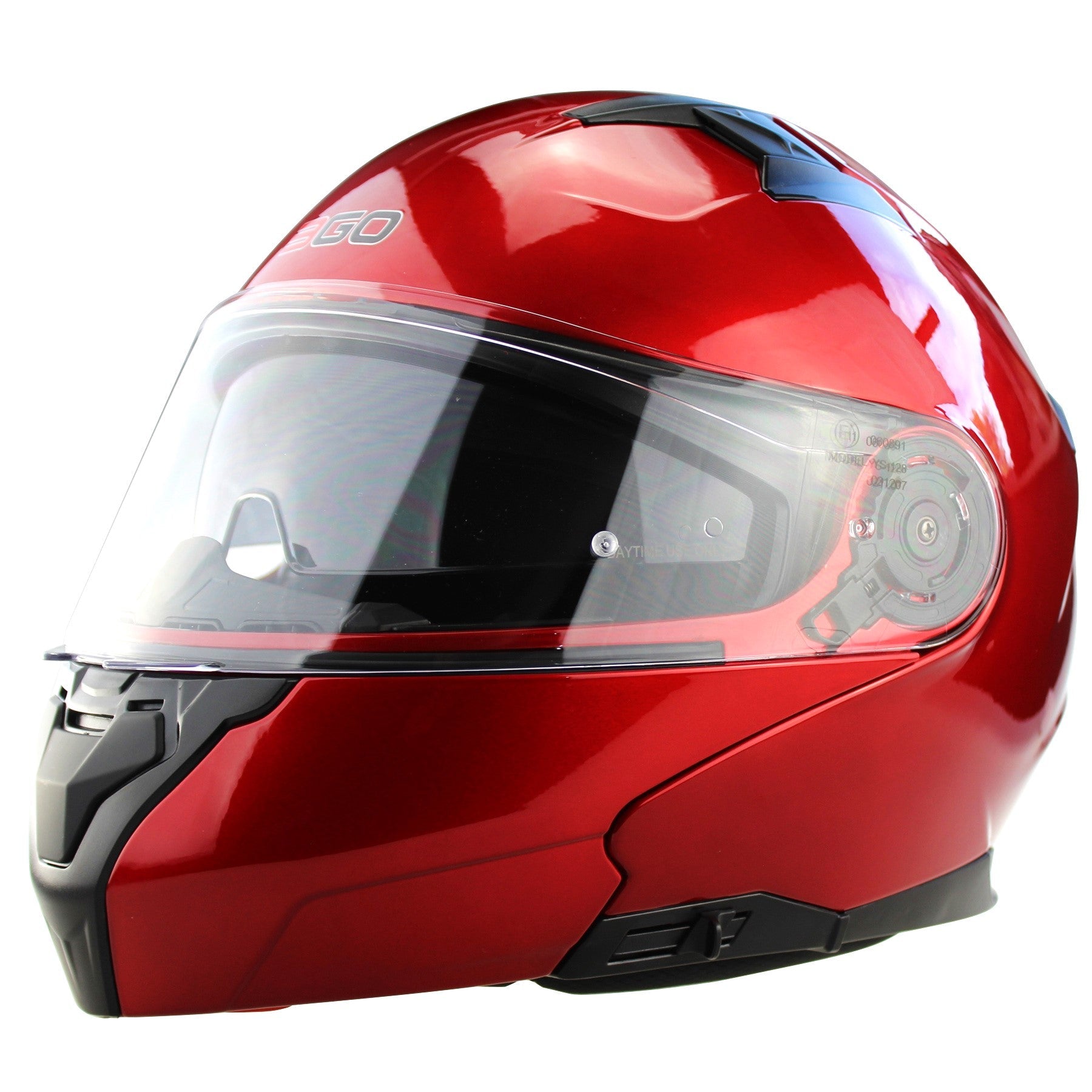 3GO E335 Flip Up Modular Helmet - Burgundy